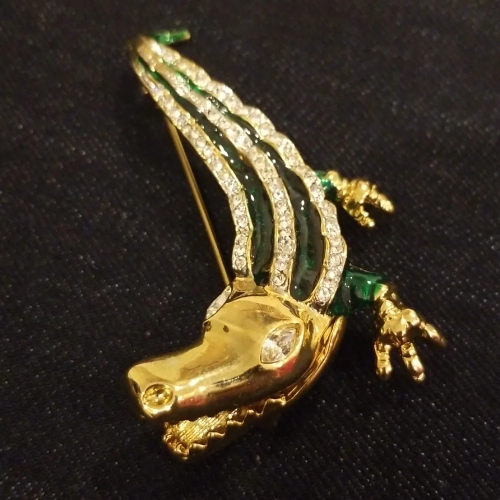 KENNETH LANE Alligator 18 KT Gold Plated Pin /Brooch